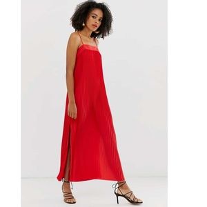 & Other Stories red pleated midi dress